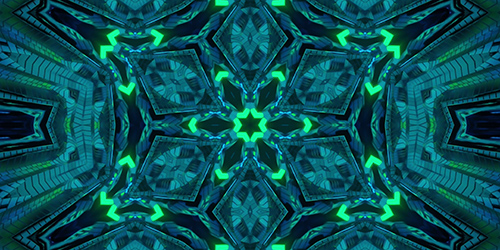 Kaleidoscope of green and blue